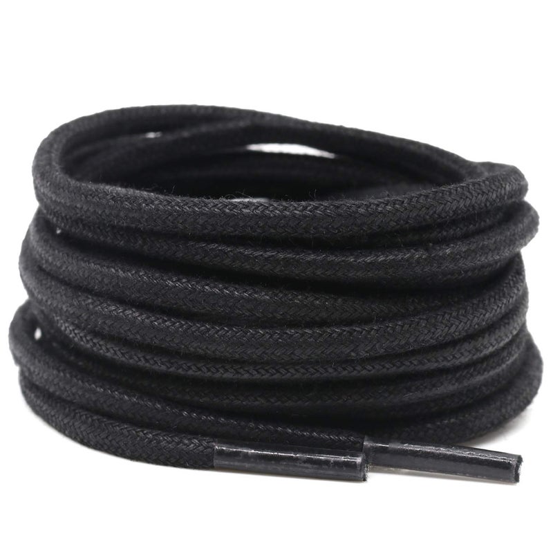 DELELE 2 Pair 39 inch Black Round Waxed Oxford Shoe Laces for Dress Shoes and Boots - Image 3